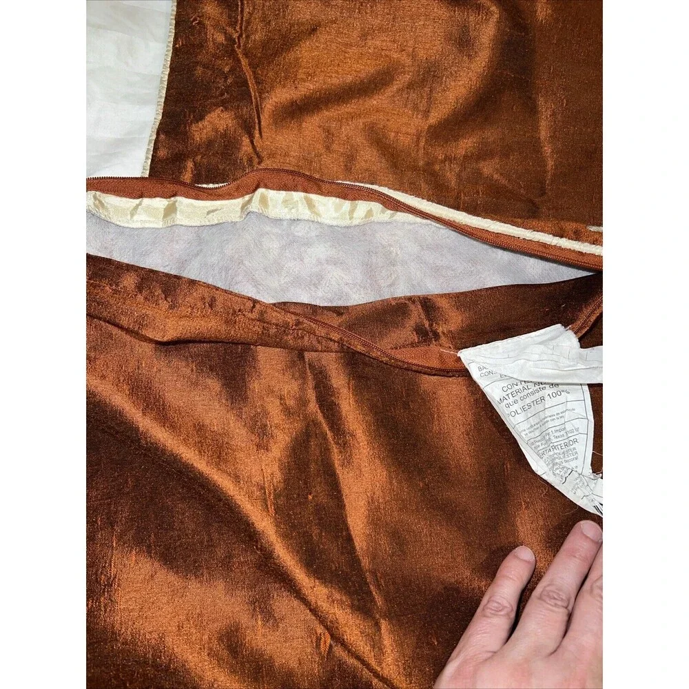 Pier 1 Imports Set Of 2 Embroidered Pillow Covers 18x18 Rust Floral Zipper